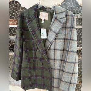 Plaid Women's Blazer - Green and Gray Hutch “Meg” s blazer